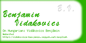 benjamin vidakovics business card